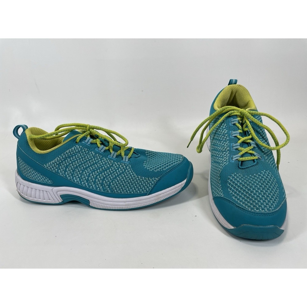 Orthofeet Bio Fit 986 Shoes Womens Size 12 B Blue Yellow Orthopedic Walking
